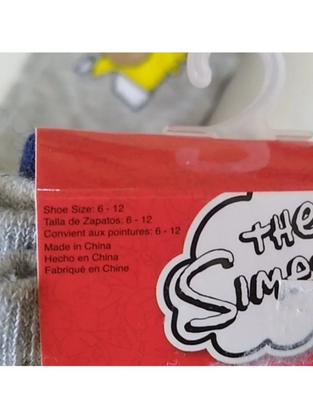 Men's Simpsons Socks, 3 pair: Homer, Bart, Flanders. sized 6-12